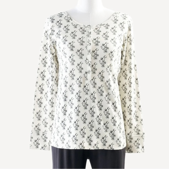 Kate Quinn Mushroom Henley, White, Small, NWT - Picture 1 of 4